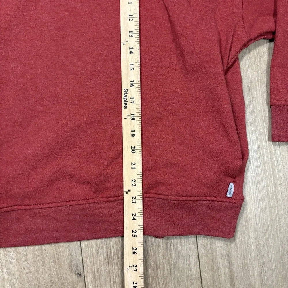 Eddie Bauer Women Red Pink Turtleneck Sweater XL Slouchy‎ Relaxed Pockets Soft
